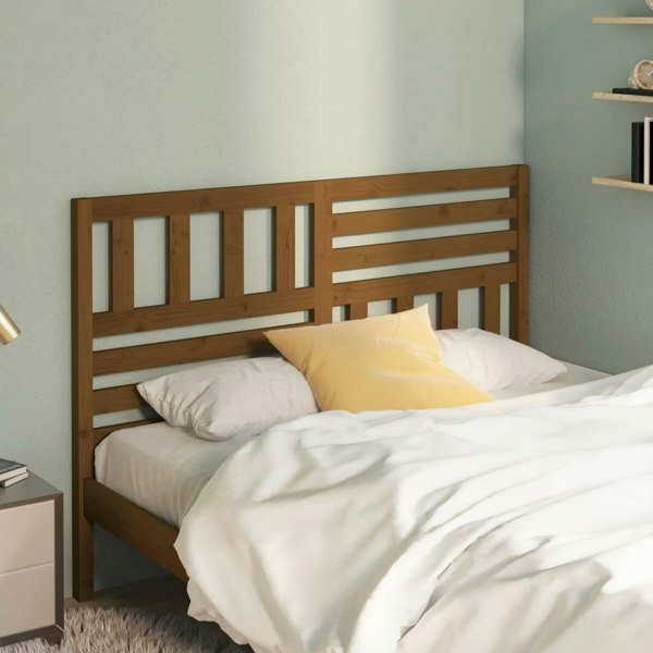 Berkfield Bed Headboard Honey Brown 146x4x100 cm Solid Wood Pine