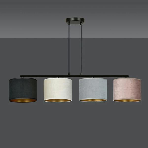 Emibig HILDE Pendant lamp 4 x E27 Black with Black, Grey and Pink Shade