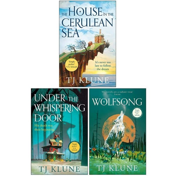 TJ Klune 3 Books Set The House in the Cerulean Sea, Under the Whispering Door, Wolfsong