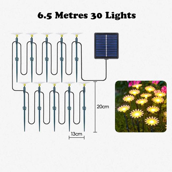Leaper Solar-Powered Daisy-Shaped Ground Spike Lights