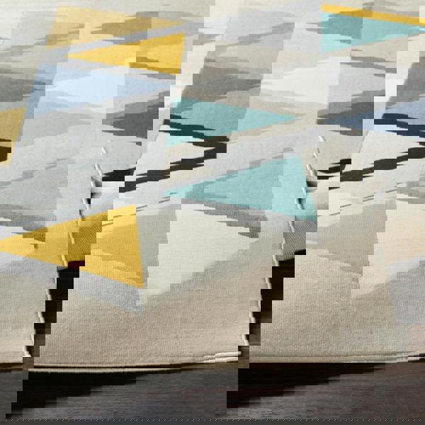 Livabliss City-Geometric Yellow Blue Grey Black Rug