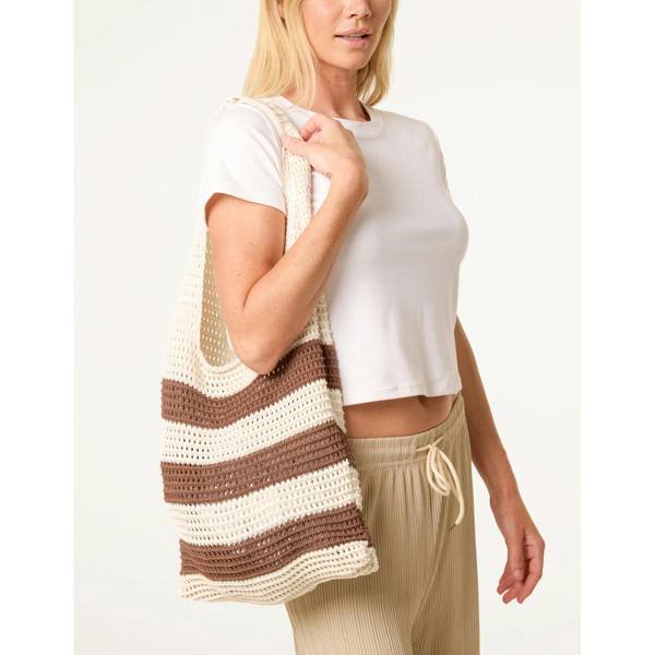 Blue Vanilla Crochet Stripe Bag