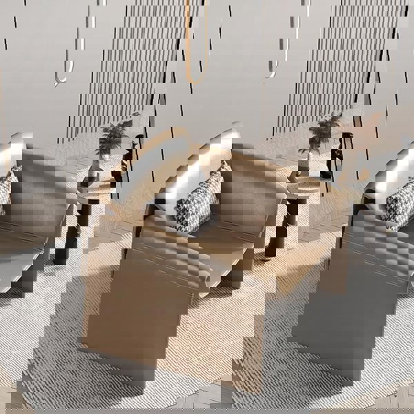 U Shape Armchair, Leather-Weilai Concept-Weilai Concept