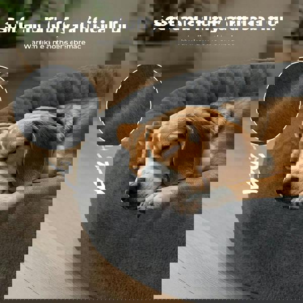 Skylos Dog Bed Donut Cushion Calming Anti Anxiety Large Pet Beds Washable Plush