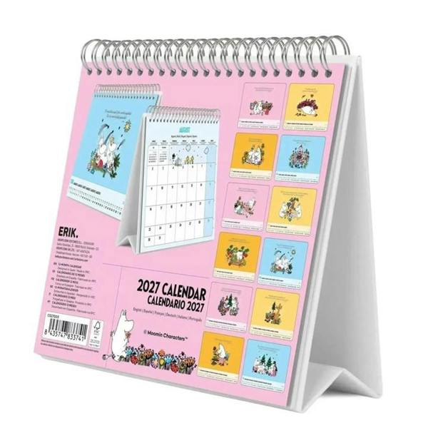Moomins Moomin Easel Desk Calendar 2027, Desk Calendars, Month To View, History & Literature, Gift