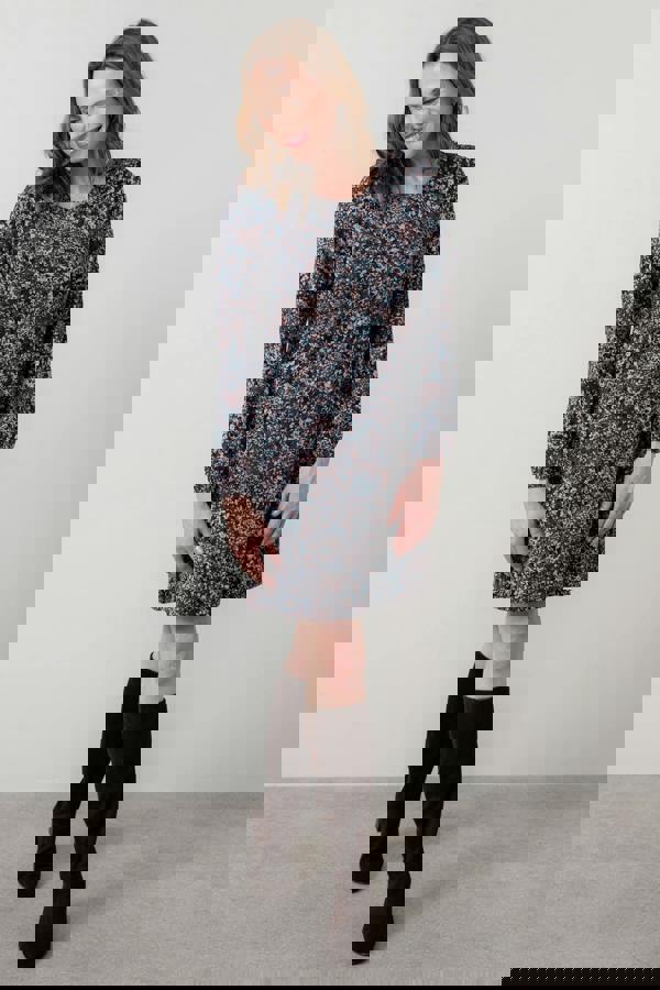 Lily & Me Spruce Floral Print Swing Dress Chocolate