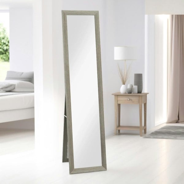 Rustic Full Length Mirror Freestanding Or Hanging Grey - Rafaelo Mobilia