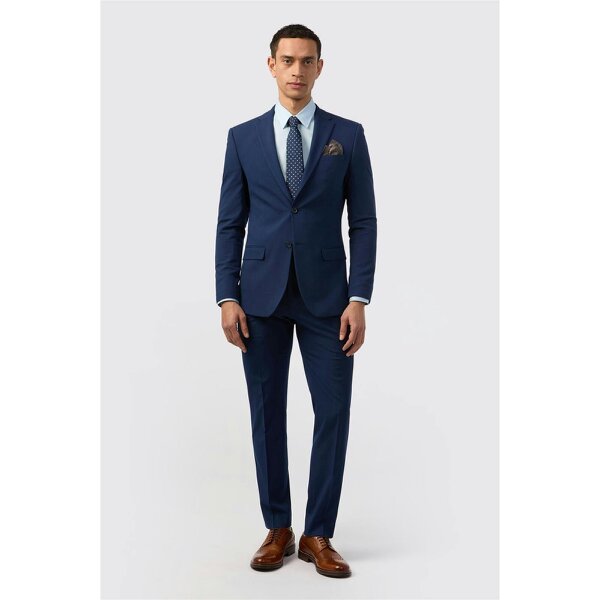 Limehaus Slim Fit Blue Stretch Jacket