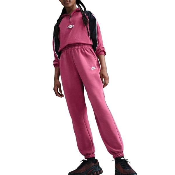 Nike Girls Cotton Blend Jogging Bottoms - Beet - 