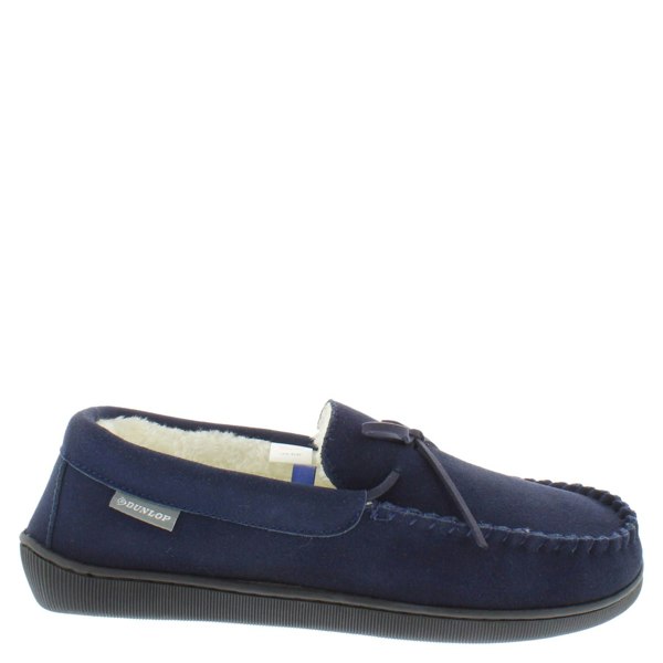Dunlop Joshua Leather Faux Fur Lined Mocassin Slippers