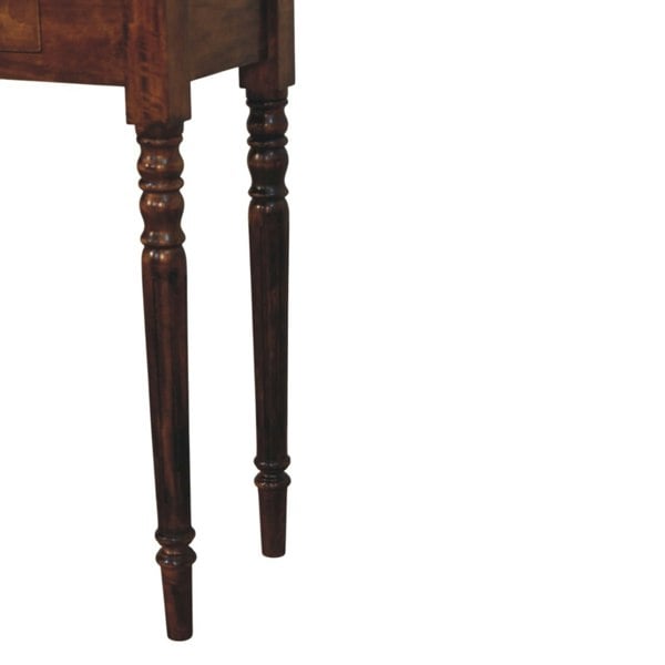 Artisan Furniture Solid Wood Turned Legs 3 Drawer Chestnut Console