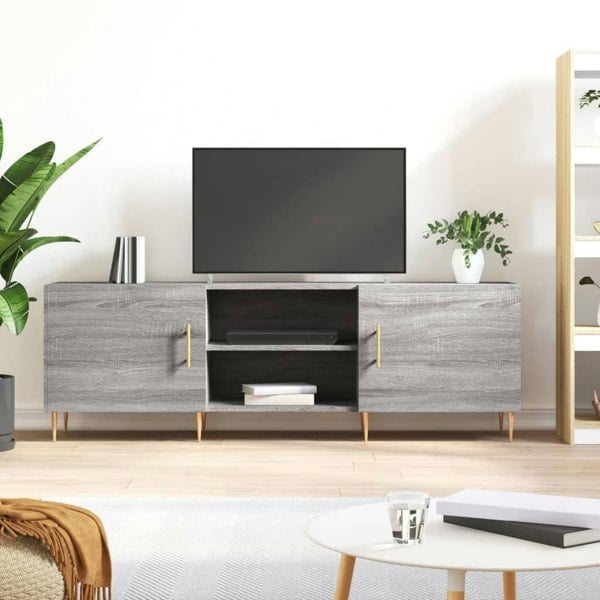 Berkfield TV Cabinet Grey Sonoma 150x30x50 cm Engineered Wood