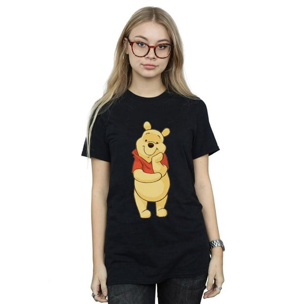 Disney Womens/Ladies Winnie The Pooh Cute Cotton Boyfriend T-Shirt - Black