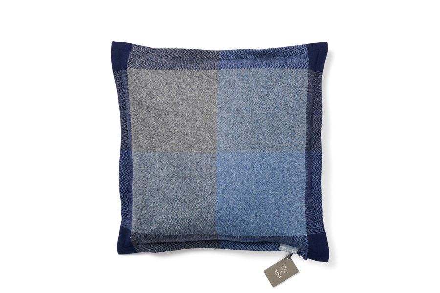 Liddell Lambswool Marine Check Cushion