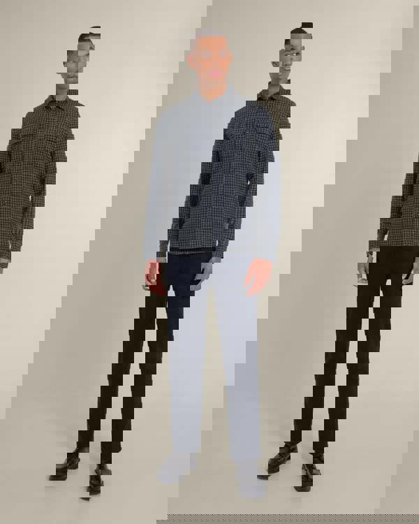 Larsson & Co Ommel - Houndstooth Jersey Casual Overshirt