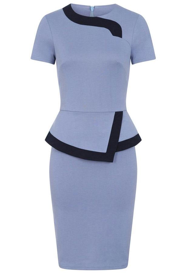 HotSquash Peplum Dress with Contrast Trim