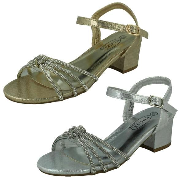 Spot On Girls Spot On Ankle Strap Diamante Sandals H1121