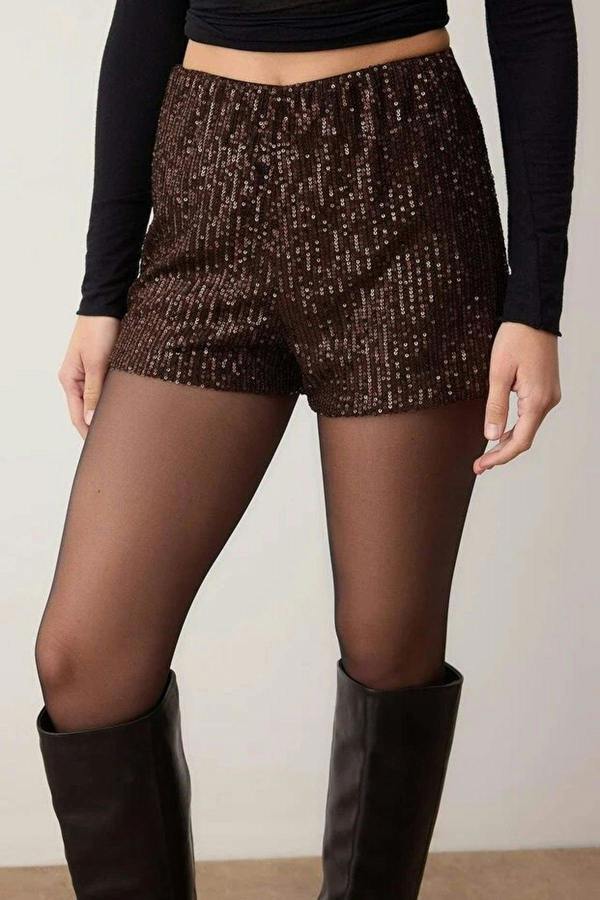 WOVCOR Super Mini Knitted Sequin Shorts