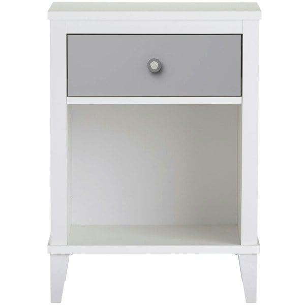 Dorel Home Poppy Nightstand with 1 Drawer White/Grey