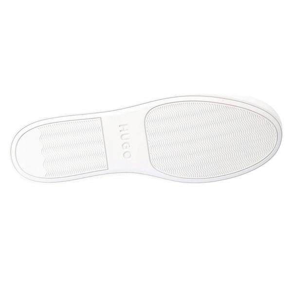 Hugo Mens Morrie Tonal Monogram Faux Leather Trainers - White - 