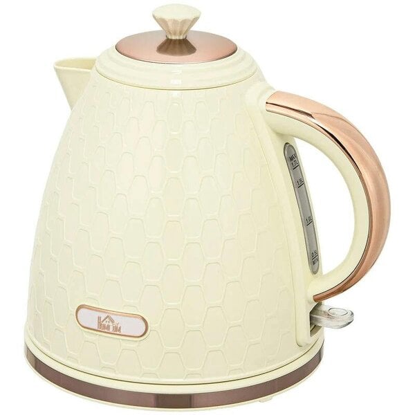 Bobobiy Electric Kettle, 1.7L, Fast Boil, 3000W Cordless Water Kettle with Removable Washable Anti-scale Filter, Beige