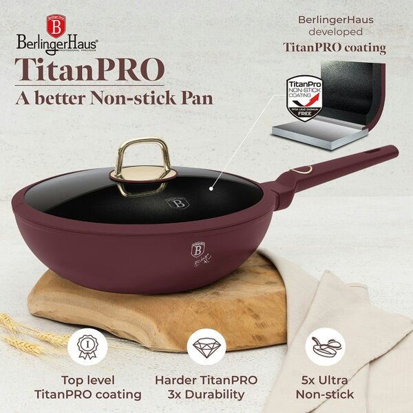 Berlinger Haus Wok with lid, 28 cm Berlinger Haus BH8034 Leonardo