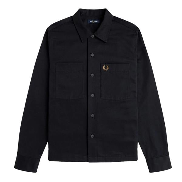 Fred Perry Twill Overshirt Black