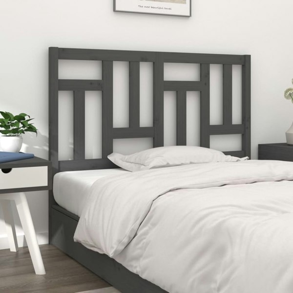Berkfield Bed Headboard Grey 205.5x4x100 cm Solid Wood Pine