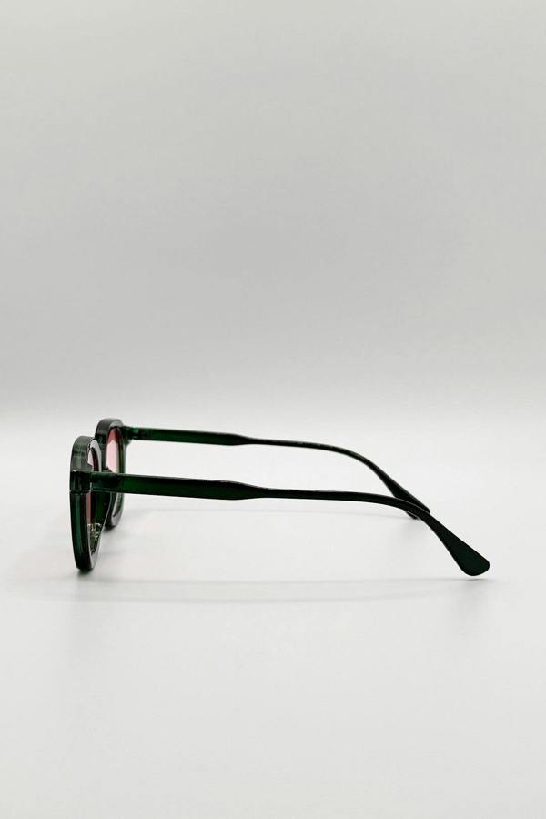 Bold Preppy Sunglasses In Green Pink - svnx