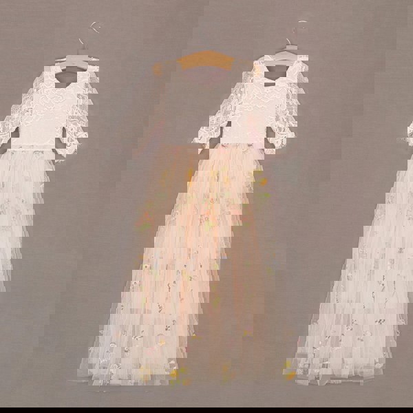 UK Flower Girl Boutique Enchanted Dress - Embroidered Soft Pink