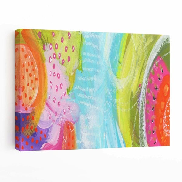 Artze Wall Art Abstract Bright Tropical Fruits Canvas Print