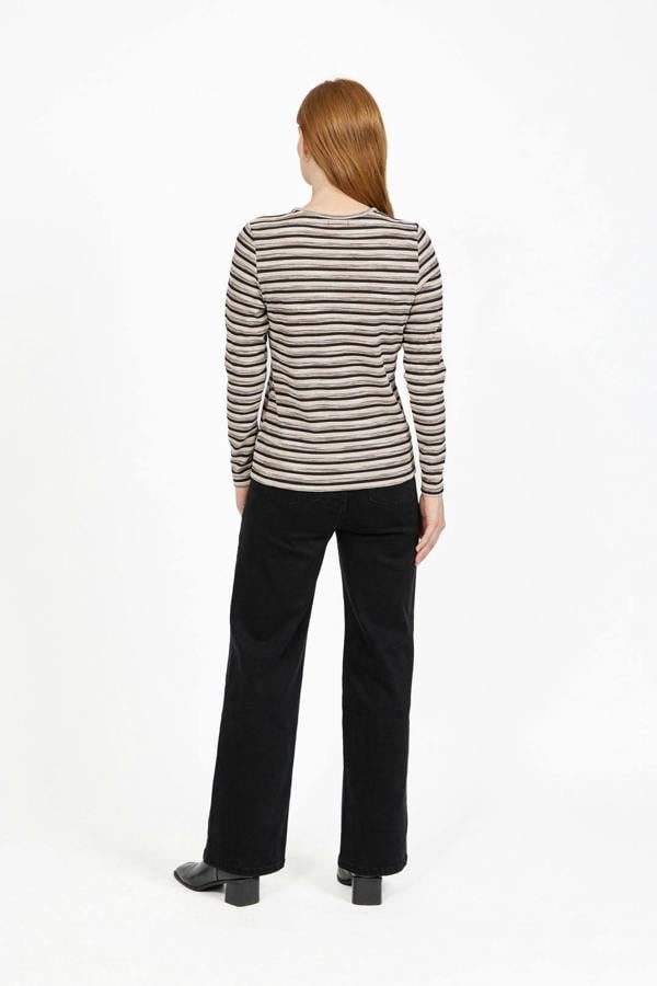 Mudflower Space Dye Ribbed Jersey Button-Up Top