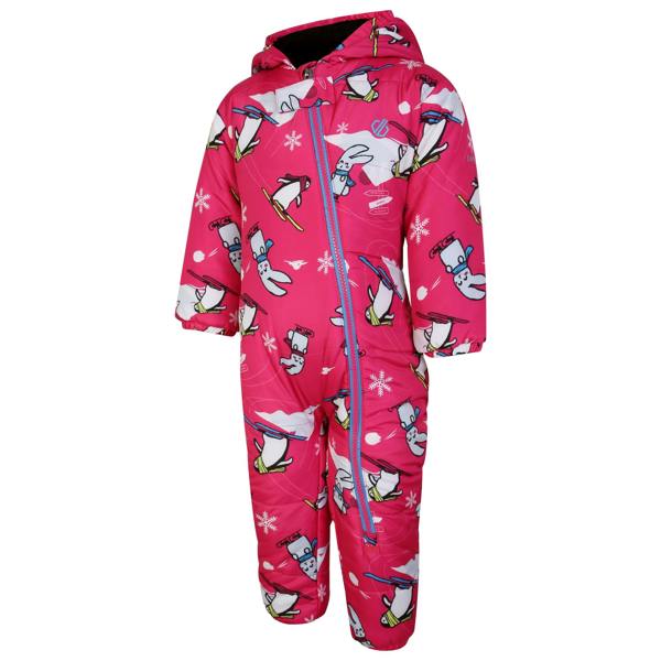 Dare 2B Baby Bambino II Snow Animals Waterproof Snowsuit - Pure Pink - 