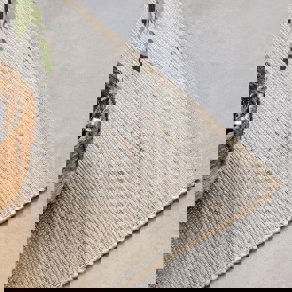 Handloom Jute Rug Dhaka Natural Grey Brown