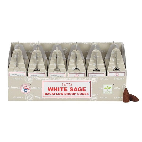 Serano Set of 6 Packets of Satya White Sage Backflow Dhoop Cones