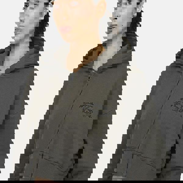 Good For Nothing Grey Cropped Zip Through Hoodie - Grey Image 3