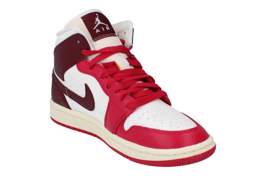 Nike Womens Air Jordan 1 Mid Trainers Bq6472 Shoes  119 - Sail Dark Team Red 119 - Photo 3