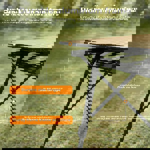 Levede Adjustable Folding Camping Table Aluminium Portable Picnic Desk 90x52cm