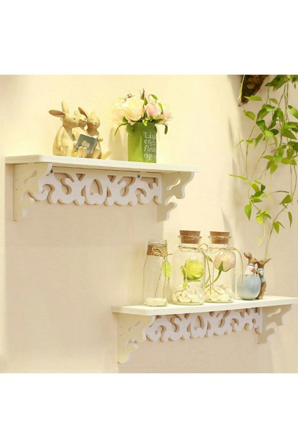 Living and Home Set of 3 Floating Shelves Storage Display Rack Wall-Mounted Plant Stand
