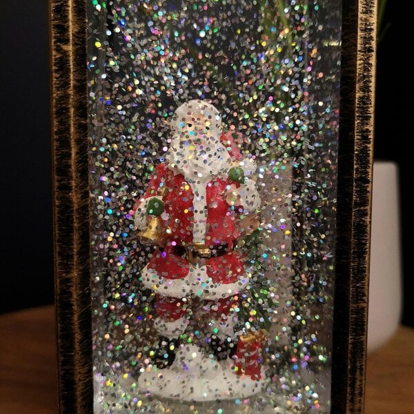 Samuel Alexander 28cm Battery Operated Light up SnowSwirl Santa Christmas Lantern Decoration