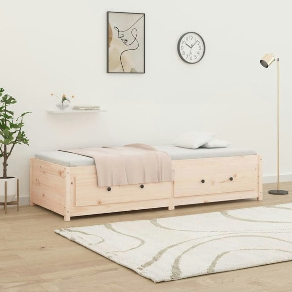 Berkfield Day Bed 75x190 cm Small Single Solid Wood Pine
