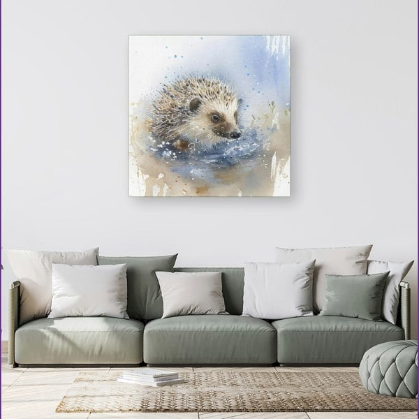 Warren Reed Hedgehog Watercolour Canvas