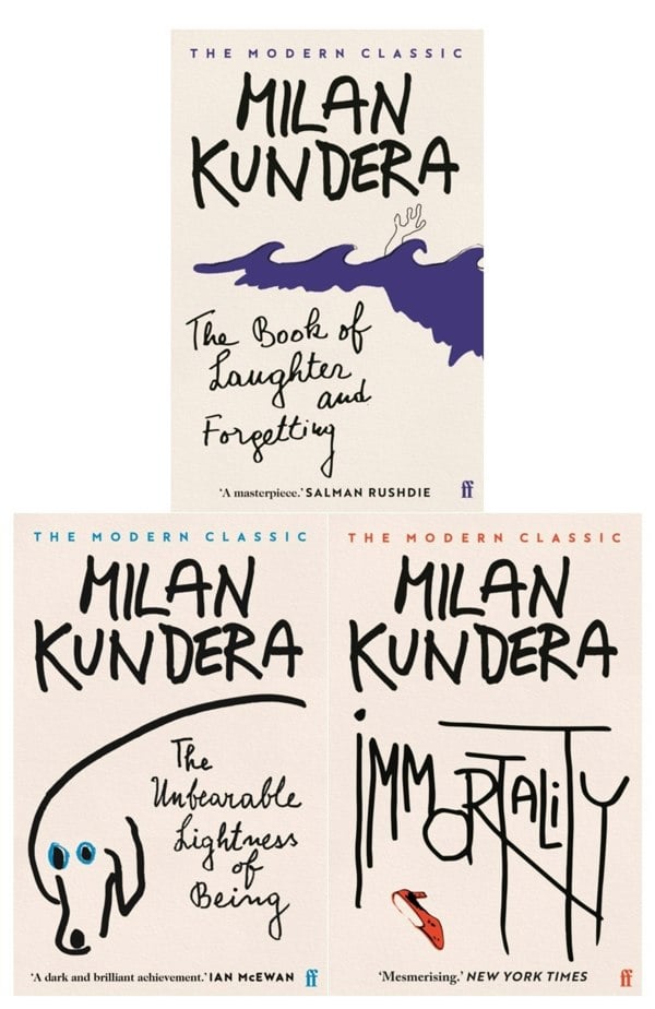 Milan Kundera Collection 3 Books Set (The Unbearable Lightness of Being, Immortality and The Book of Laughter and Forgetting)