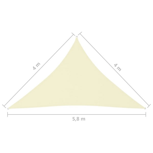Berkfield Sunshade Sail Oxford Fabric Triangular 4x4x5.8 m Cream