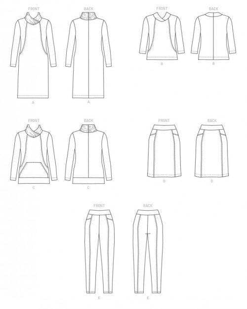 Butterick Sewing Pattern 6858, Tops, Skirts, Trousers for Women, Y (XS-S-M) - Easy
