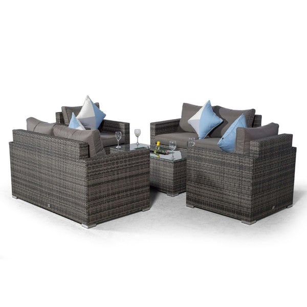 Giardino Sydney 6 Seater Rattan Sofa Set with Drinks Cooler Coffee Table