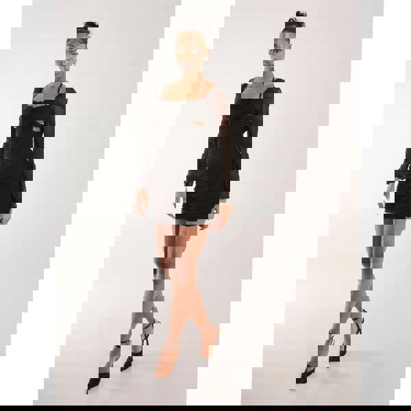 Pink Vanilla Long Sleeve Sweetheart Mini Dress