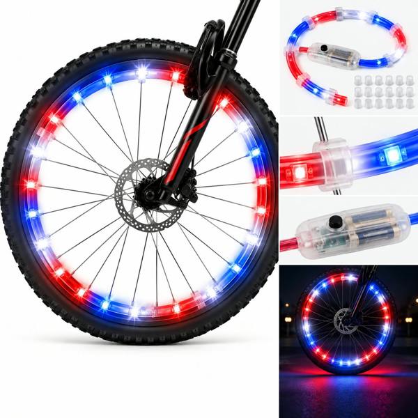 ATEK LED Bicycle Wheel Light Red White Blue Waterproof Bike Spoke Light
