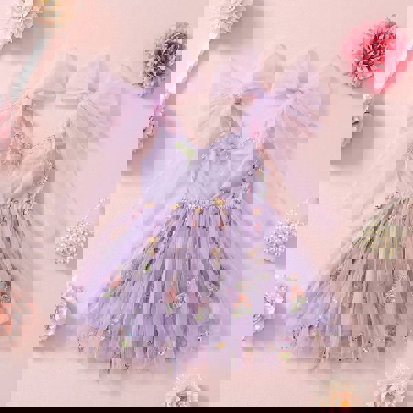 Lilac embroidered dress