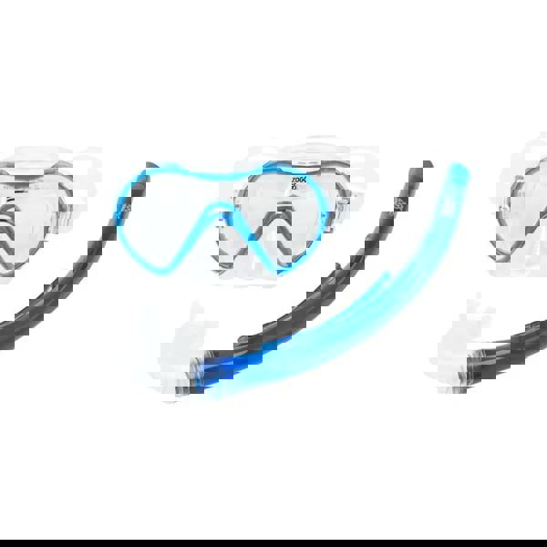 Blue Zoggs Combo Reef Explorer Junior snorkel set with clear mask and silicone mouthpiece